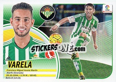 Sticker Varela (4B) - Liga Spagnola 2016-2017 n. 165 - Colecciones ESTE