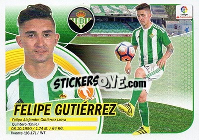 Sticker Felipe Gutiérrez (10) - Liga Spagnola 2016-2017 n. 171 - Colecciones ESTE