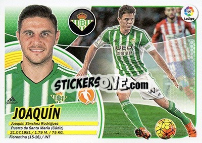 Sticker Joaquín (11) - Liga Spagnola 2016-2017 n. 172 - Colecciones ESTE