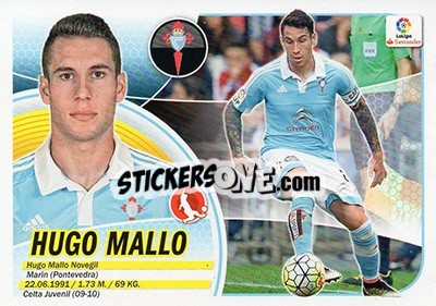 Sticker Hugo Mallo (3) - Liga Spagnola 2016-2017 - Colecciones ESTE