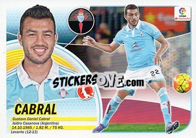 Sticker Cabral (4) - Liga Spagnola 2016-2017 n. 194 - Colecciones ESTE