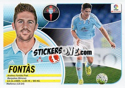 Sticker Fontàs (6A) - Liga Spagnola 2016-2017 n. 196 - Colecciones ESTE
