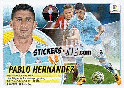 Sticker Pablo Hernández (10) - Liga Spagnola 2016-2017 n. 201 - Colecciones ESTE