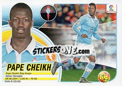 Sticker Pape Cheikh (12A) - Liga Spagnola 2016-2017 n. 203 - Colecciones ESTE
