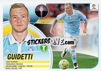 Sticker Guidetti (14A) - Liga Spagnola 2016-2017 n. 206 - Colecciones ESTE