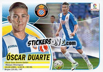 Cromo óscar Duarte (5) - Liga Spagnola 2016-2017 - Colecciones ESTE