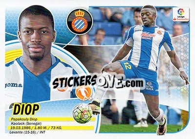 Sticker Diop (8) - Liga Spagnola 2016-2017 n. 289 - Colecciones ESTE