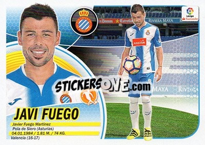 Sticker Javi Fuego (11) - Liga Spagnola 2016-2017 n. 293 - Colecciones ESTE