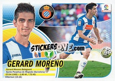 Sticker Gerard Moreno (15) - Liga Spagnola 2016-2017 n. 297 - Colecciones ESTE