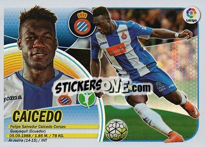 Sticker Felipe Caicedo (16) - Liga Spagnola 2016-2017 n. 298 - Colecciones ESTE