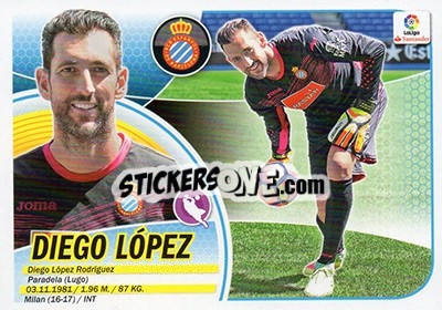 Sticker Diego López (2BIS) - Liga Spagnola 2016-2017 n. 299 - Colecciones ESTE