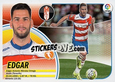 Sticker Edgar (13A) - Liga Spagnola 2016-2017 n. 323 - Colecciones ESTE
