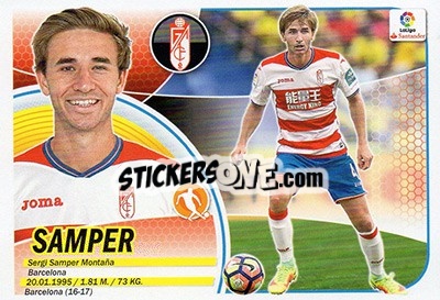 Sticker Samper (9BIS) - Liga Spagnola 2016-2017 n. 334 - Colecciones ESTE