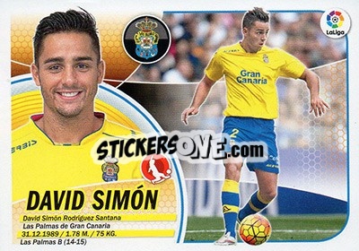 Sticker David Simón (3) - Liga Spagnola 2016-2017 n. 343 - Colecciones ESTE