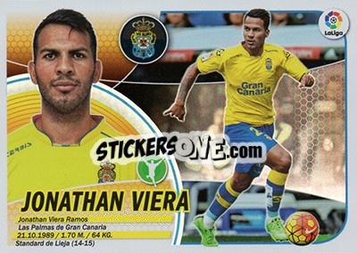 Sticker Jonathan Viera (15) - Liga Spagnola 2016-2017 n. 357 - Colecciones ESTE