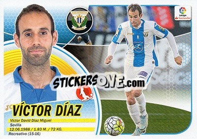 Cromo Víctor Díaz (3A) - Liga Spagnola 2016-2017 n. 373 - Colecciones ESTE