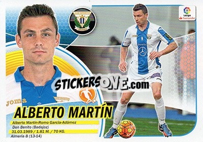 Sticker Alberto Martín (8) - Liga Spagnola 2016-2017 n. 379 - Colecciones ESTE
