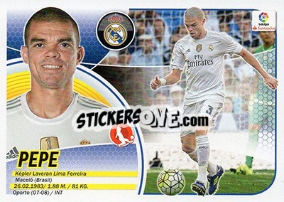 Sticker Pepe (4) - Liga Spagnola 2016-2017 n. 405 - Colecciones ESTE