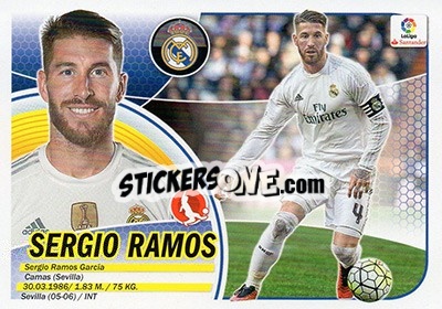 Sticker Sergio Ramos (5) - Liga Spagnola 2016-2017 n. 406 - Colecciones ESTE