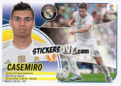 Sticker Casemiro (8) - Liga Spagnola 2016-2017 n. 410 - Colecciones ESTE