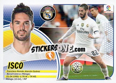 Sticker Isco (11A) - Liga Spagnola 2016-2017 n. 413 - Colecciones ESTE