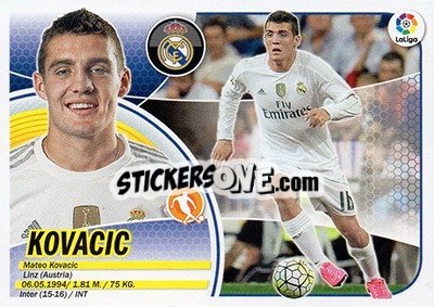 Sticker Kovacic (11B) - Liga Spagnola 2016-2017 n. 414 - Colecciones ESTE