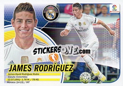 Sticker James Rodríguez (13) - Liga Spagnola 2016-2017 n. 416 - Colecciones ESTE