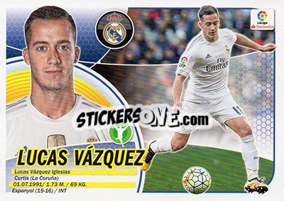 Sticker Lucas Vázquez (14A) - Liga Spagnola 2016-2017 n. 417 - Colecciones ESTE