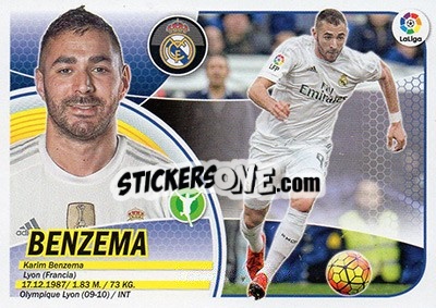 Sticker Benzema (16) - Liga Spagnola 2016-2017 n. 420 - Colecciones ESTE