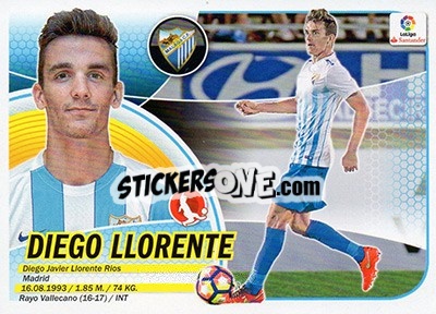 Sticker Diego Llorente (4) - Liga Spagnola 2016-2017 n. 434 - Colecciones ESTE