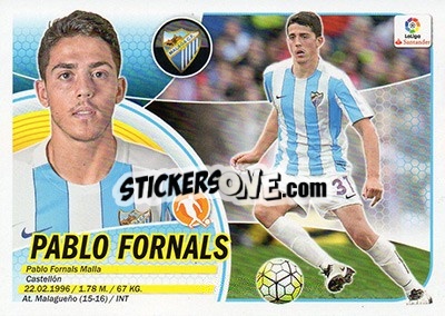 Cromo Pablo Fornals (12A) - Liga Spagnola 2016-2017 - Colecciones ESTE