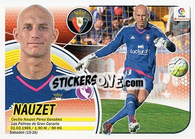 Sticker Nauzet (1) - Liga Spagnola 2016-2017 - Colecciones ESTE