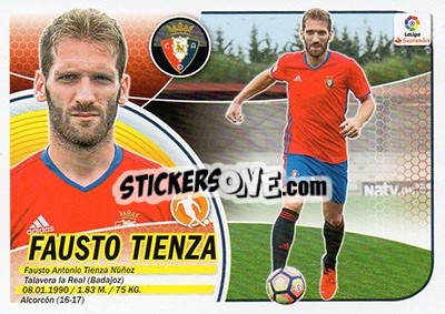 Sticker Fausto Tienza (9) - Liga Spagnola 2016-2017 - Colecciones ESTE