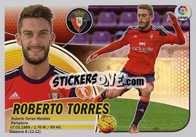 Sticker Roberto Torres (10) - Liga Spagnola 2016-2017 - Colecciones ESTE