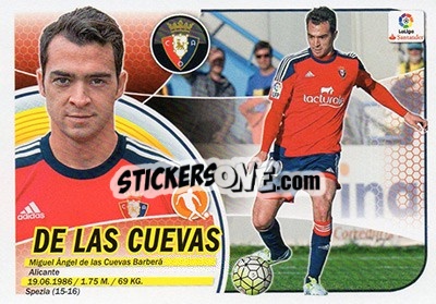 Sticker De las Cuevas (11) - Liga Spagnola 2016-2017 n. 471 - Colecciones ESTE