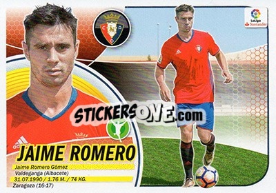 Sticker Jaime Romero (14) - Liga Spagnola 2016-2017 n. 475 - Colecciones ESTE