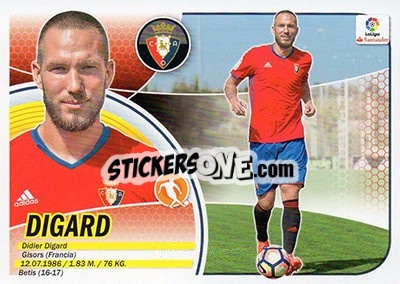 Sticker Digard (9BIS) - Liga Spagnola 2016-2017 n. 480 - Colecciones ESTE