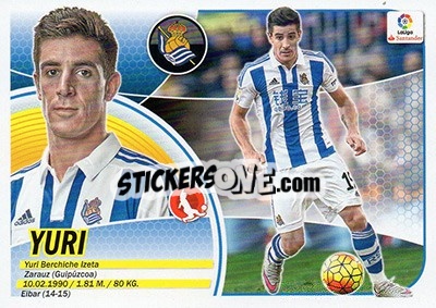 Sticker Yuri (7A) - Liga Spagnola 2016-2017 n. 498 - Colecciones ESTE
