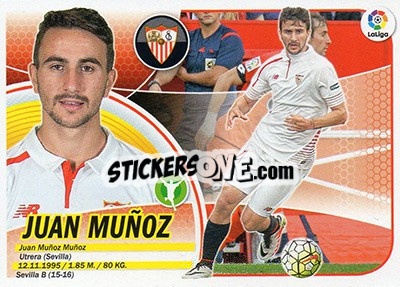 Sticker Juan Muñoz (14B) - Liga Spagnola 2016-2017 n. 537 - Colecciones ESTE
