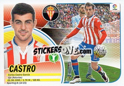 Sticker Castro (15) - Liga Spagnola 2016-2017 n. 568 - Colecciones ESTE