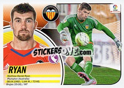 Sticker Mathew Ryan (1) - Liga Spagnola 2016-2017 n. 581 - Colecciones ESTE