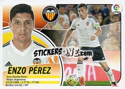 Cromo Enzo Pérez (9A) - Liga Spagnola 2016-2017 - Colecciones ESTE