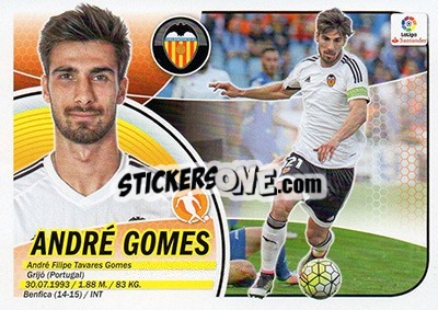 Figurina André Gomes (10) - Liga Spagnola 2016-2017 - Colecciones ESTE