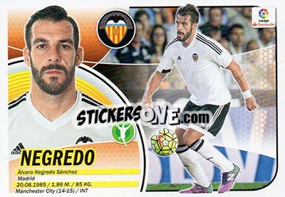 Sticker Negredo (14B) - Liga Spagnola 2016-2017 n. 596 - Colecciones ESTE