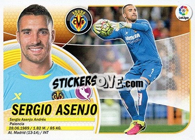 Sticker Sergio Asenjo (1) - Liga Spagnola 2016-2017 n. 611 - Colecciones ESTE