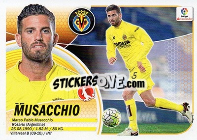 Sticker Musacchio (5) - Liga Spagnola 2016-2017 - Colecciones ESTE