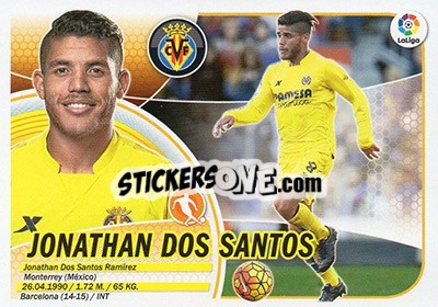 Sticker Jonathan Dos Santos (12) - Liga Spagnola 2016-2017 n. 624 - Colecciones ESTE