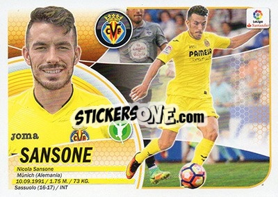 Sticker Nicola Sansone (14 BIS) - Liga Spagnola 2016-2017 n. 630 - Colecciones ESTE