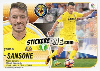 Cromo Nicola Sansone (14 BIS) - Liga Spagnola 2016-2017 - Colecciones ESTE