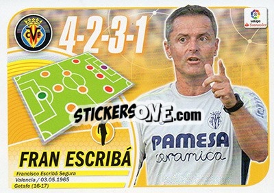 Sticker Entrenador Fran Escribá (40 BIS) - Liga Spagnola 2016-2017 n. 631 - Colecciones ESTE
